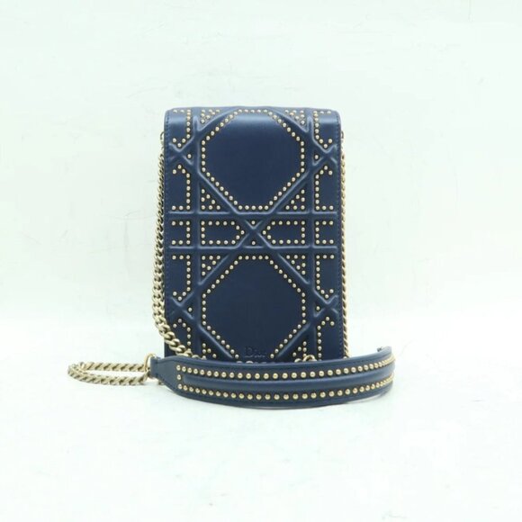 100% Authentic Dior Diorama Navy Leather Shoulder Bag - Picture 2 of 12